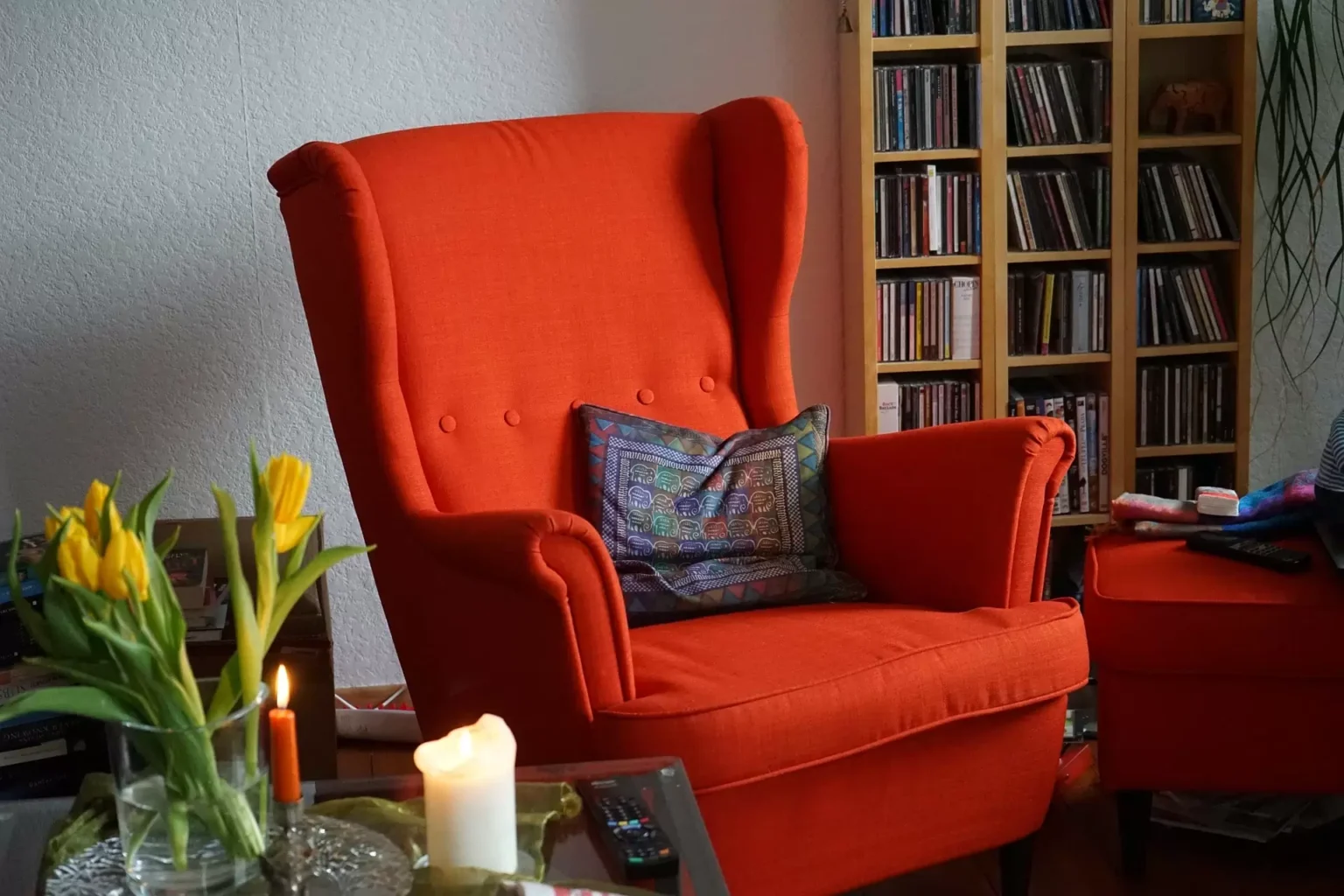 red love seat