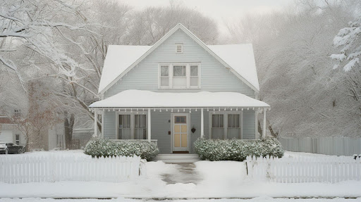 a house during winter season