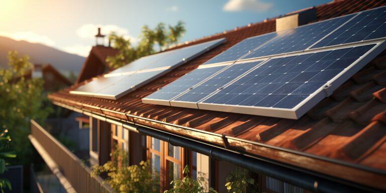 solar panels on a rooftop